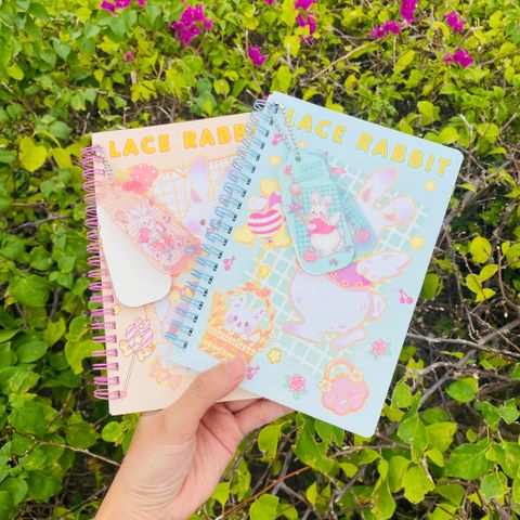 Combo 2 Sổ Lò Xo A5 Rabbit Đáng Yêu - Phụ Kiện Học Tập Tiện Lợi Kích Thước 14.8 x 21cm