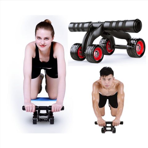 Con Lăn 4 Bánh Tập Cơ Bụng Cao Cấp - Dụng Cụ Thể Dục Tại Nhà, Hỗ Trợ Giảm Mỡ Bụng, Cơ Bắp Săn Chắc