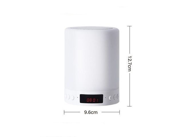 Đèn Ngủ Thông Minh Tích Hợp Loa Bluetooth & Đồng Hồ Báo Thức - 3 Chế Độ Sáng Để Đọc Sách, Làm Việc Thoải Mái