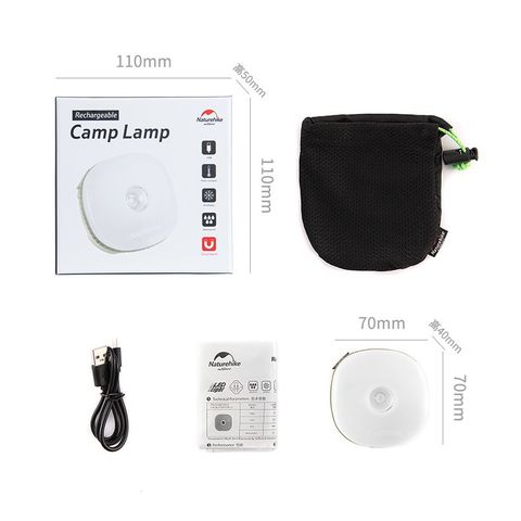 Đèn Treo Lều Sạc USB NatureHike NH16D300-C - Đèn Dã Ngoại Đa Năng Chống Nước, Sáng Mạnh 75 Lumen, Chức Năng SOS, Thích Hợp Cắm Trại