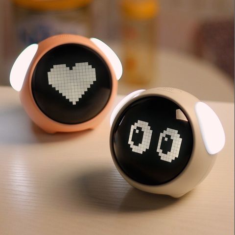 Đồng Hồ Báo Thức Emoji - Đèn Ngủ Tích Hợp Biểu Tượng Cảm Xúc, Thiết Kế Dễ Thương, Đa Chức Năng, Pin Sạc Tiện Lợi