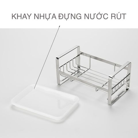 Kệ để dụng cụ rửa bát đa năng Hobby KRC1 - Thông minh và tiện lợi cho nhà bếp, có khay hứng nước, chất liệu inox SUS304
