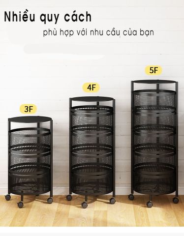 Kệ xoay đựng đồ đa năng nhiều tầng - Kệ trang trí tiện dụng, linh hoạt di chuyển, giữ gìn thực phẩm tươi lâu hơn