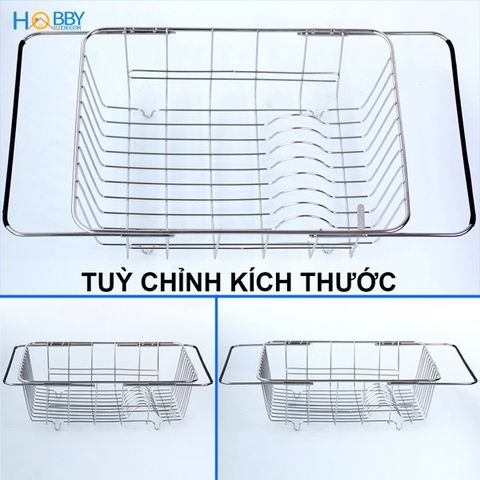 Khay Đựng Đồ Gác Bồn Rửa Chén Hobby KDC3 - Inox Cao Cấp, Tùy Chỉnh Kích Thước Tiện Lợi Cho Bếp Gọn Gàng