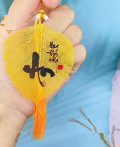 Lá Bồ Đề Tự Nhiên Mang Tài Lộc, May Mắn - Phật Quang May Mắn để Bàn Làm Việc - Quà Tặng Ý Nghĩa Từ Tâm