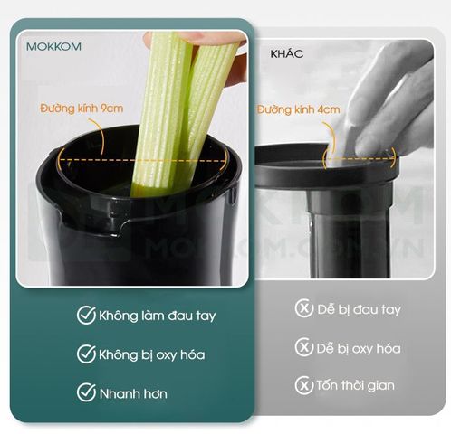 Máy Ép Chậm Hoa Quả Mokkom MK199 - Giữ Vitamin Tối Đa, Thiết Kế Thông Minh, Ép Nguyên Củ, Giàu Dinh Dưỡng, Dễ Vệ Sinh