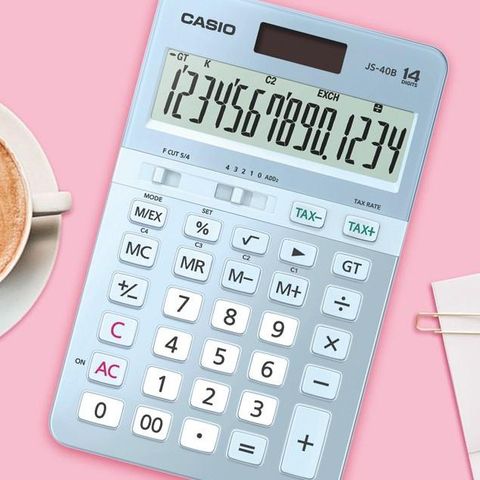 Máy Tính Casio JS-40B Màn Hình Hiển Thị 14 Số - Máy Tính Bỏ Túi Đa Năng Với Phím Thiết Kế Khoa Học, Chức Năng Ghi Nhớ Dữ Liệu