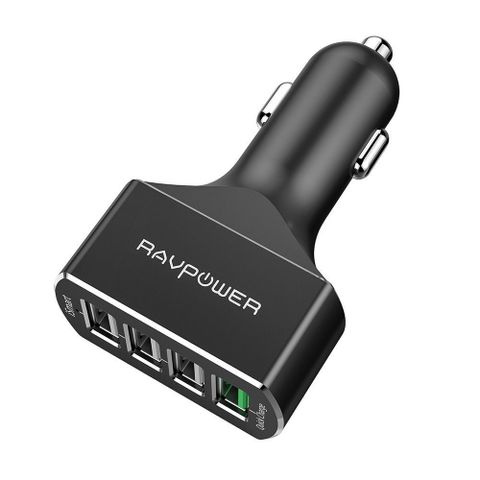Tẩu sạc ô tô 4 cổng RAVPower RP-VC003 - Sạc nhanh Qualcomm Quick Charge 3.0, bảo vệ chống nóng và quá tải, 56W cho 4 thiết bị