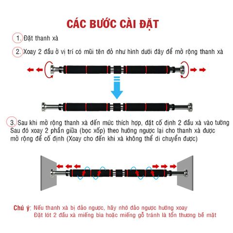 Thanh Ngang Xà Đơn Gắn Tường Tập Tại Nhà - Chất Liệu Thép Cao Cấp, Nhiều Kích Cỡ, Hỗ Trợ Tập Luyện Đa Dạng 60-150 cm