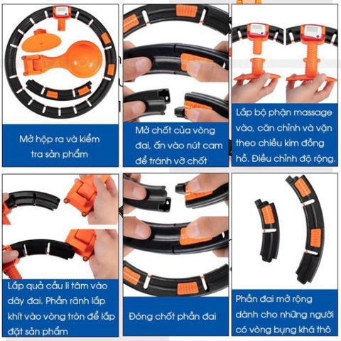 Vòng Lắc Eo Tự Động Đếm - Dụng Cụ Thể Thao Giảm Mỡ Bụng, Massage Cơ Bụng, Đồng Hồ Điện Tử Theo Dõi Quy Trình Tập Luyện