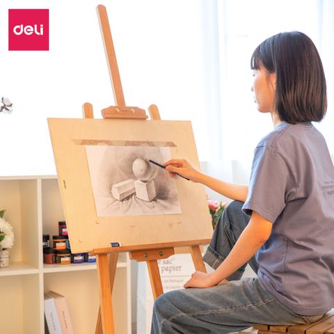 Giá Vẽ Tranh Bằng Gỗ Deli - Kệ Trưng Bày Mẫu Chắc Chắn, Dễ Dàng Điều Chỉnh Cho Nghệ Sĩ Tại Nhà