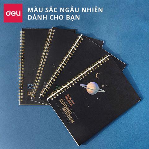 Sổ Tay Ghi Chép A5 Gáy Xoắn Deli - Giấy Chống Lóa 60 Trang, Tiện Lợi Cho Văn Phòng & Học Sinh - Mẫu LA560-N12