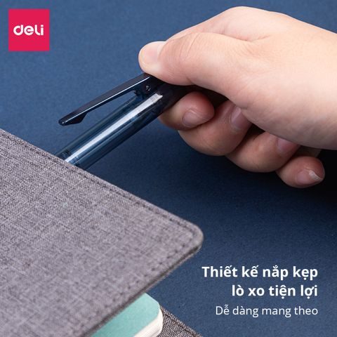 Bút Gel Phi Hành Gia Astronaut Deli A614 Kẹp Kim Loại - Bút Viết Đầu Siêu Nhỏ 0.5mm, Dành Cho Fan Không Gian