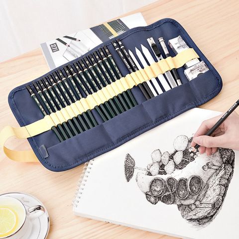 Bộ Dụng Cụ Vẽ Phác Thảo Mỹ Thuật Deli 58125 - 27 Phụ Kiện Chuyên Nghiệp Gọn Nhẹ, Tiện Dụng Cho Nghệ Sĩ