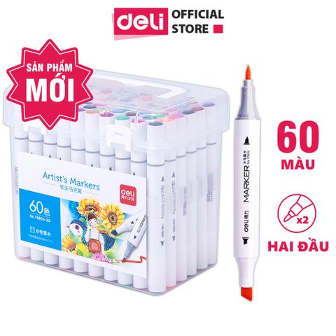 Bút màu marker hai đầu Deli 70804 - Sắc màu tươi sáng cho nghệ thuật ấn tượng, phù hợp cho cả newbie và chuyên gia