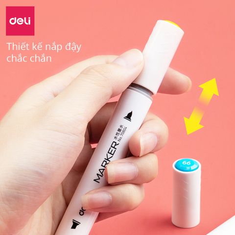 Bút màu marker hai đầu Deli 70804 - Sắc màu tươi sáng cho nghệ thuật ấn tượng, phù hợp cho cả newbie và chuyên gia