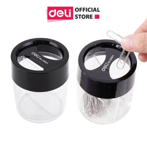 Hộp đựng ghim Deli E9881 φ58*75MM - Thiết kế tiện lợi, dễ dàng lưu trữ và sử dụng cho văn phòng phẩm