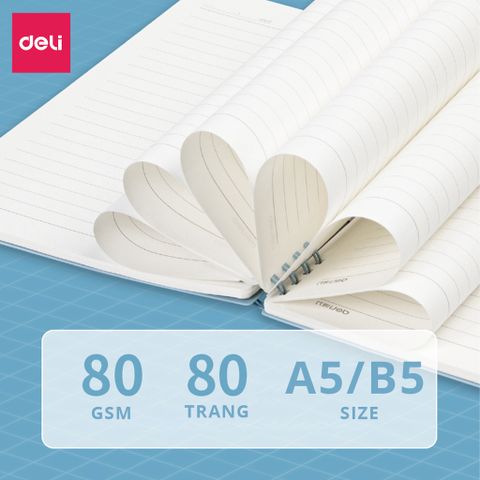 Sổ Tay Ghi Chép Deli A5 B5 Pastel 24202/24203 - Sổ Gáy Xoắn Chất Lượng, Phù Hợp Cho Tất Cả Mọi Đối Tượng
