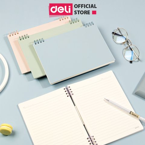 Sổ Tay Ghi Chép Deli A5 B5 Pastel 24202/24203 - Sổ Gáy Xoắn Chất Lượng, Phù Hợp Cho Tất Cả Mọi Đối Tượng