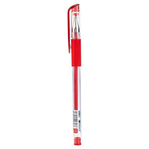 Bút bi mực gel nắp đậy 0.5mm Deli màu xanh, đen, đỏ E6600S