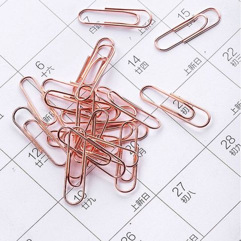 Bộ phụ kiện kẹp giấy Deli mạ vàng hồng 78553 - Đa chức năng kẹp tài liệu văn phòng sang trọng, phong cách quý phái.