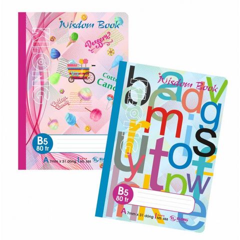 Combo 10 Vở Kẻ Ngang Klong Wisdom Book 80 Trang MS 888 - Giấy Mịn, Họa Tiết Nổi Bật Cho Học Tập