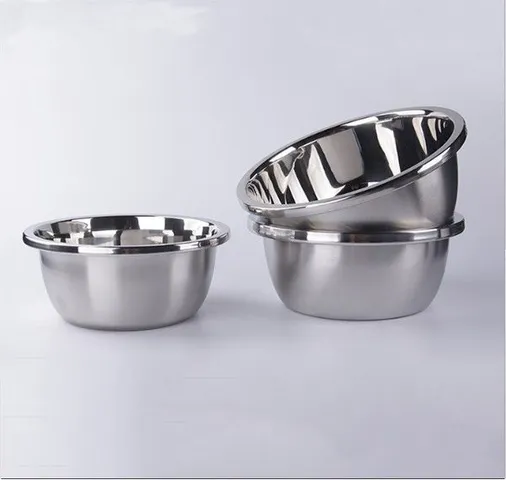 Bát trộn inox không gỉ đáy bằng - Nhiều kích cỡ tiện dụng, bền đẹp cho việc làm bánh và nấu ăn hàng ngày