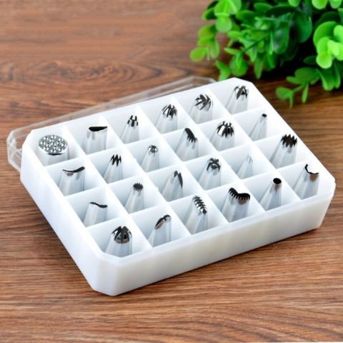 Bộ 24 Đui Bắt Kem Inox Cao Cấp - Dụng Cụ Trang Trí Bánh Cupcake, Bánh Gato Độc Đáo và Chuyên Nghiệp