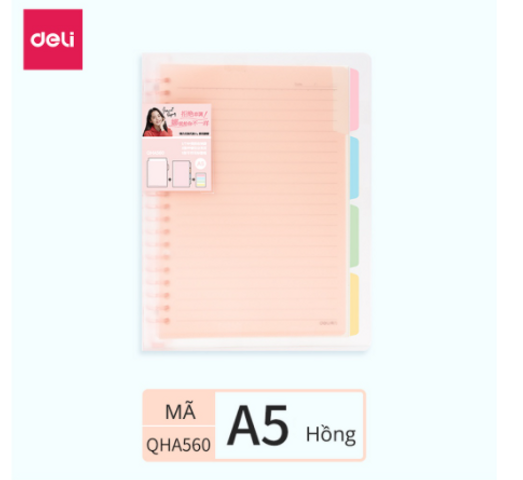 Bộ 5 Đồ Dùng Học Tập Deli - Hộp Bút, Thước Dây, Sổ Tay, Kéo Gấp, Bút 4 Màu Cho Bé - Vật Dụng Học Tập Tiện Lợi