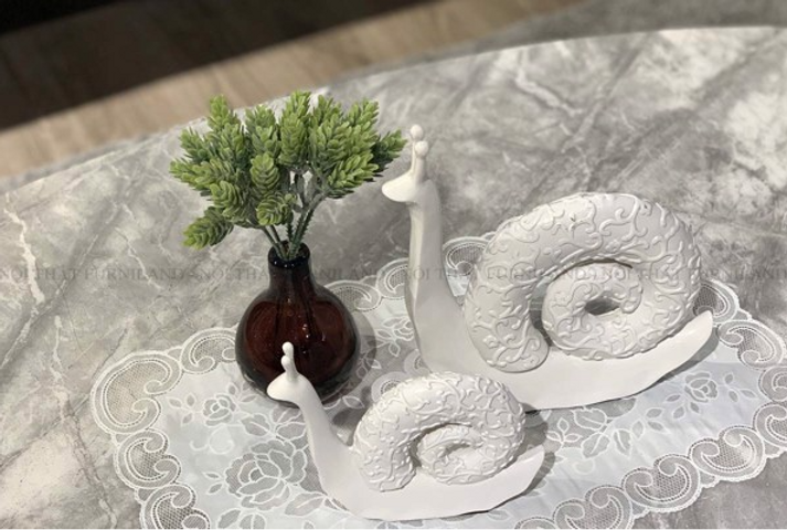 Bộ Bàn Trà Venus A2 Asahi Nhật Bản - Đá Marble Nhân Tạo, Phong Cách Hiện Đại, Bàn Hình Bầu Dục và Lục Giác Độc Đáo