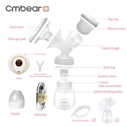 Bộ Phụ Kiện Máy Hút Sữa Điện Cmbear - Silicone BPA Free, Thay Thế Cho Máy Hút Sữa, Dụng Cụ Thiết Yếu Cho Mẹ Bỉm Sữa