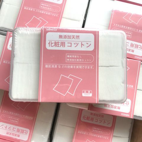 Bông tẩy trang Miniso Nhật Bản 1000 miếng - Bông tẩy trang cotton mềm mịn, an toàn cho mọi loại da, loại bỏ trang điểm hiệu quả
