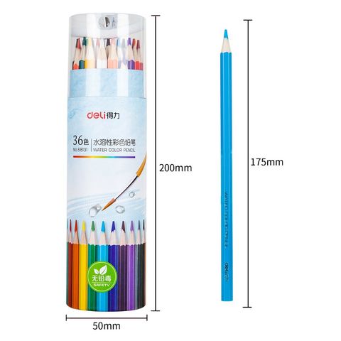 Bút Chì Màu Nước Deli Dạng Cốc 68129/68130 - Chất Lượng Cao, Màu Sắc Tươi Sáng, Dễ Dàng Tán Trên Giấy