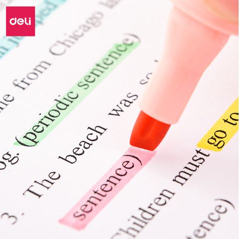 Bút Highlight Đánh Dấu Nhớ Dòng Dạ Quang Deli S625 - Nhiều Màu Sắc Tươi Sáng, An Toàn, Phù Hợp Học Tập và Văn Phòng