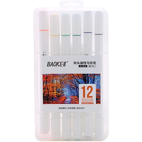 Bút Lông Màu Hai Đầu Baoke MP2923 - Bút Vẽ Đầu To & Nhỏ Thoải Mái Sáng Tạo, 12-48 Màu Sắc Tươi Sáng, Hàng Chính Hãng