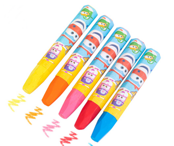Bút Sáp Dầu SuperWings Deli EC009 - Hộp 12/18/24 Màu Sắc Tươi Sáng Dành Cho Trẻ Em - Đồ Dùng Học Tập Sáng Tạo