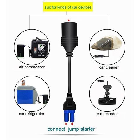 Cáp Chuyển Jack EC5 Sang Lỗ Cắm Tẩu Ô Tô 12V - Kết Nối Nguồn Điện Cho Thiết Bị 12V Trên Xe Hơi