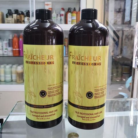 Cặp Dầu Gội Xả Phục Hồi Fraicheur Repairing 500ml - Giải Pháp Chăm Sóc Tóc Hư Tổn, Ngăn Gãy Rụng Với Tinh Dầu Argan và Jojoba