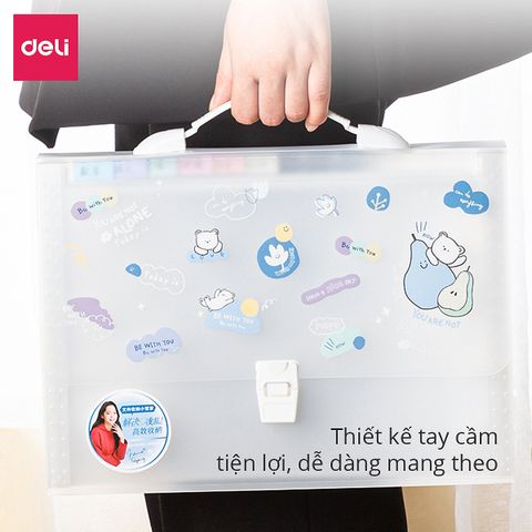 Cặp Tài Liệu Mở Rộng 13 Ngăn Deli 72563 Trong Suốt - Bảo Quản Tài Liệu, Chất Liệu Nhựa Cao Cấp, Thiết Kế Tiện Lợi