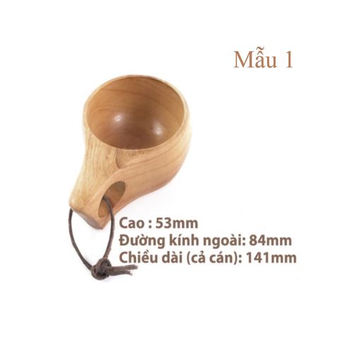 Cốc gỗ Kuksa Bushcraft tự nhiên - Cốc cổ điển vintage, quà tặng hoàn hảo cho cắm trại, du lịch và bạn bè