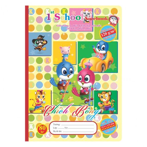 Combo 10 Quyển Vở Ô Ly Klong Hổ Nhi 80 Trang MS042 - Giấy Trắng Tự Nhiên, Chống Lóa Mỏi Mắt, Hỗ Trợ Học Tập Cho Trẻ Em