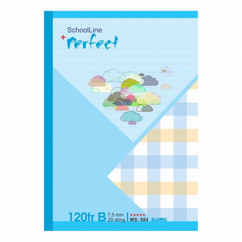 Combo 10 Vở Kẻ Ngang Klong Perfect MS 884 - Tập 120 Trang Tiện Lợi Cho Học Sinh, Sinh Viên, Bìa Đẹp, Hiện Đại