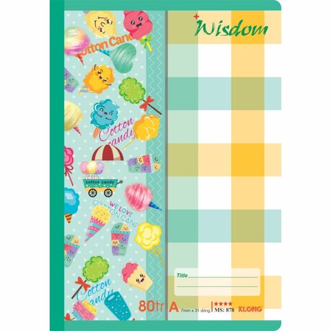 Combo 10 Vở Kẻ Ngang Klong Wisdom 80 Trang MS 878 - Bìa Dễ Thương Chắc Chắn Cho Học Sinh, Sinh Viên, Văn Phòng Phẩm Chất Lượng