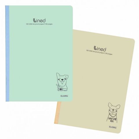Combo 5 Vở Kẻ Ngang Klong Lined 120 Trang Chất Lượng Cao, Giấy 100g/m2, Thân Thiện Với Mắt, Nền Pastel Xinh Xắn