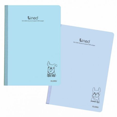 Combo 5 Vở Kẻ Ngang Klong Lined 120 Trang Chất Lượng Cao, Giấy 100g/m2, Thân Thiện Với Mắt, Nền Pastel Xinh Xắn