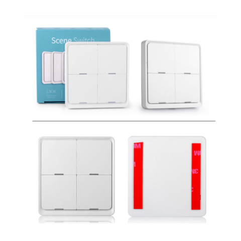 Công Tắc Ngữ Cảnh Dán Tường Thông Minh 4 Nút Tuya Zigbee - Điều Khiển Thiết Bị Từ Xa - Phụ Kiện Nhà Thông Minh Tiện Lợi