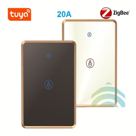 Công Tắc Zigbee Công Suất Lớn 20A - Viền Vàng Kim Loại Tuya ZFW2-US, Kiểm Soát Thông Minh Từ Xa qua Ứng Dụng và Giọng Nói