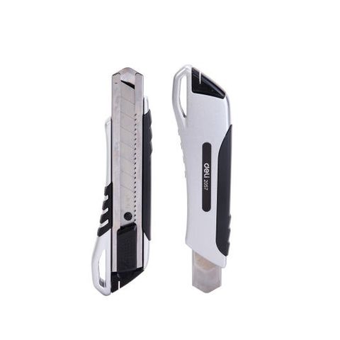 Dao Rọc Giấy Deli E2057 - 8 Lưỡi Tách Rời, Thép Hợp Kim SK5, Thiết Kế Thời Trang, Dụng Cụ Văn Phòng Tiện Lợi