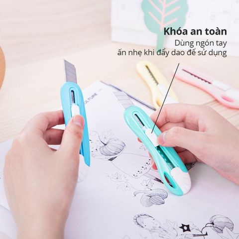 Dao Rọc Giấy Mini Deli 55mm 2024 - Thép SK5 Sắc Bén, Thiết Kế Bỏ Túi, Nhiều Màu Sắc Thời Thượng, Dụng Cụ Tiện Lợi