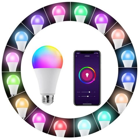 Đèn LED Tròn RGB 16 Triệu Màu Tuya - Điều Khiển Từ Xa Qua Ứng Dụng, Nhấp Nháy Theo Nhạc, Tiết Kiệm Năng Lượng, 10W